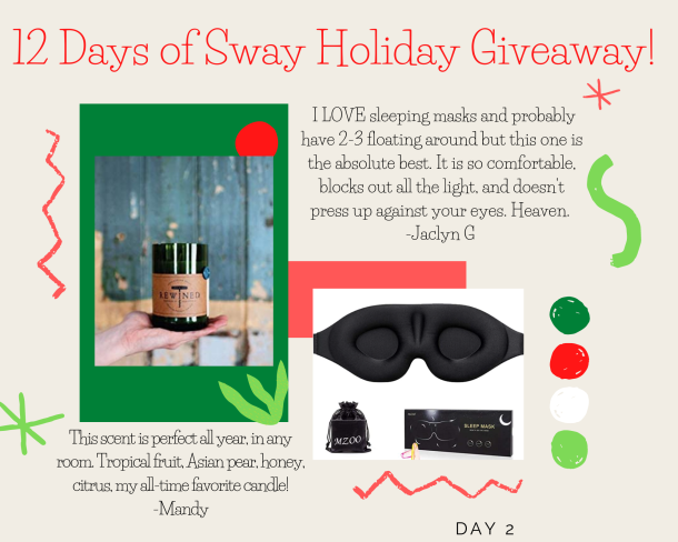 Giveaway Day 2 - Candle and Sleep Mask
