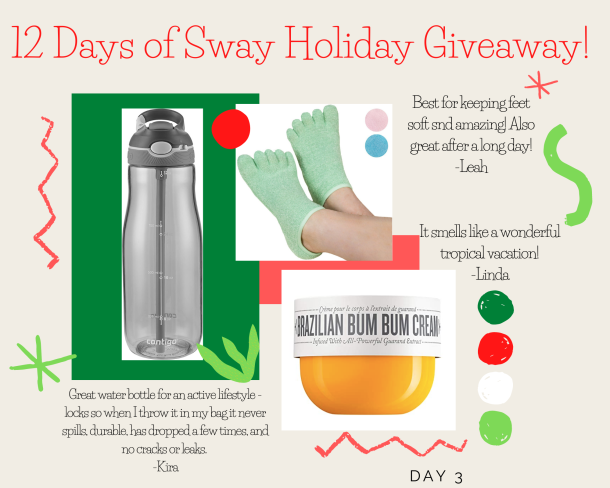 Giveaway Three - Water bottle, toe socks, bum bum cream