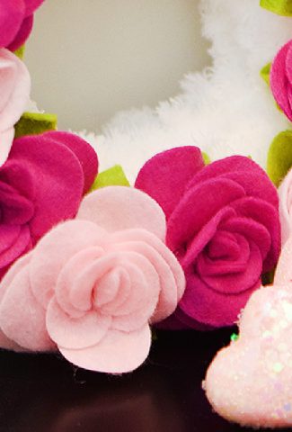 faux fur flower wreath