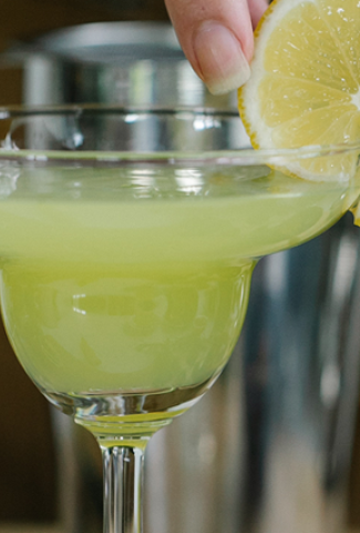 Margarita with a lemon.