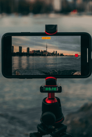 Cell phone recording live video.